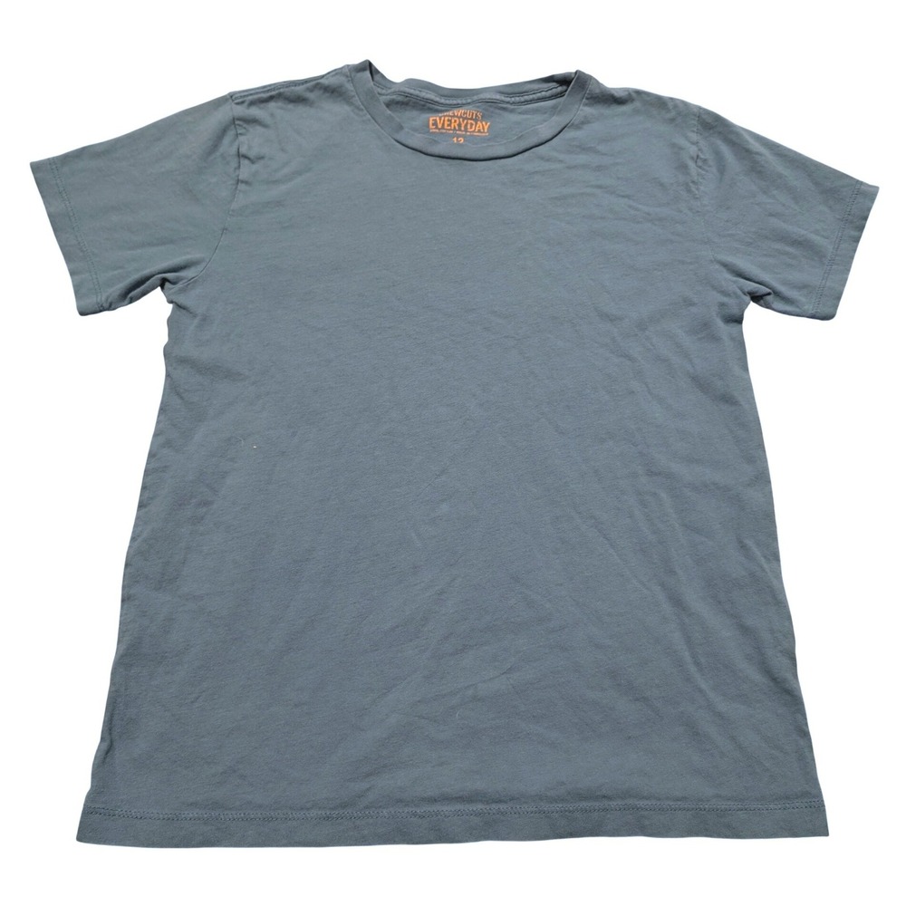Crewcuts J Crew Boys Everyday Short Sleeve Tee Shirt Blue Gray Cotton Size 12